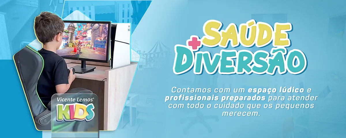 Espaço Kids e Gamer para maior conforto das crianças durante os exames